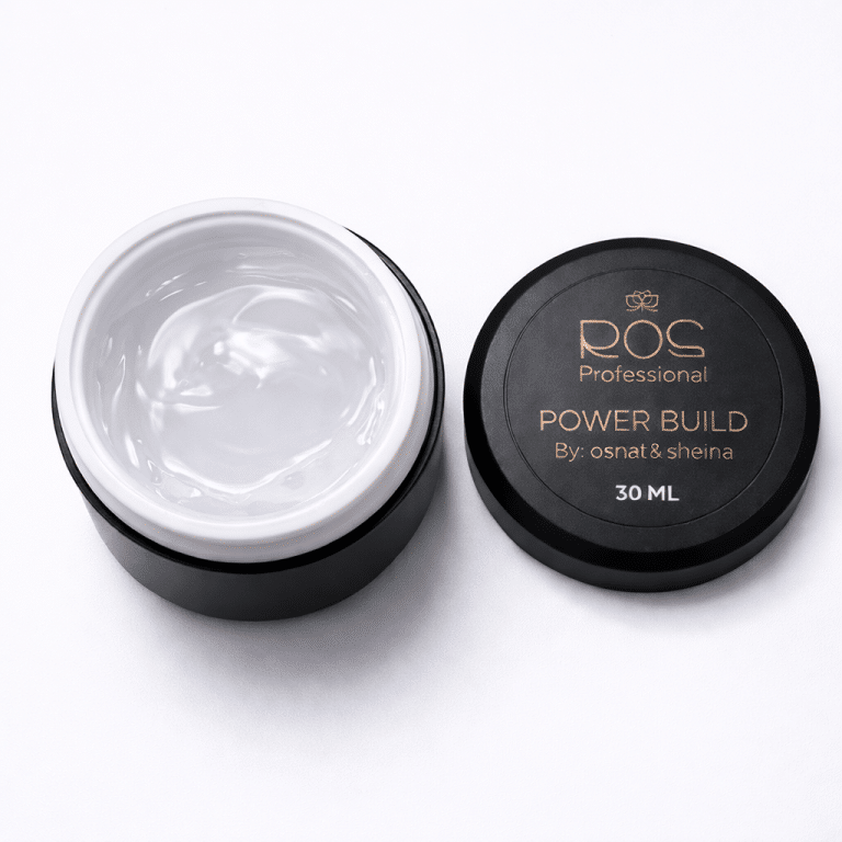 POWER BUILD ג׳ל בנייה בצנצנת עם סיבי פייבר לחיזוק ובניית ציפורניים